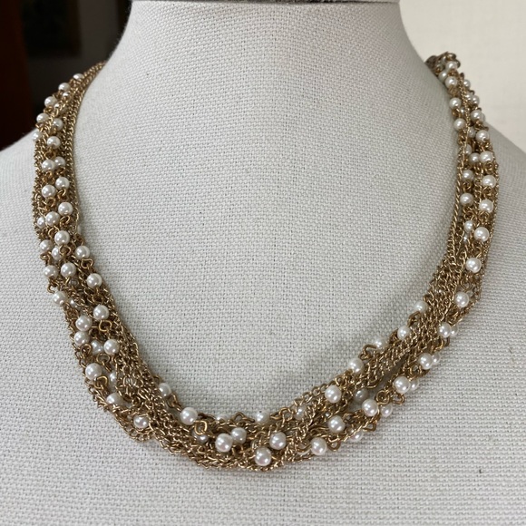Jewelry Torsade Multi Chain And Tiny Pearl Bead Necklace Poshmark